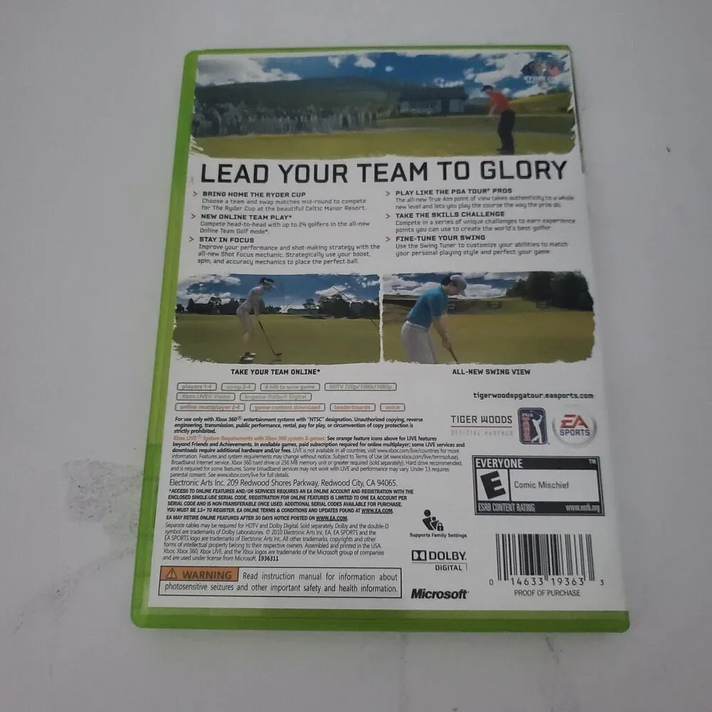 Tiger Woods PGA Tour 11 (Microsoft Xbox 360, 2010)